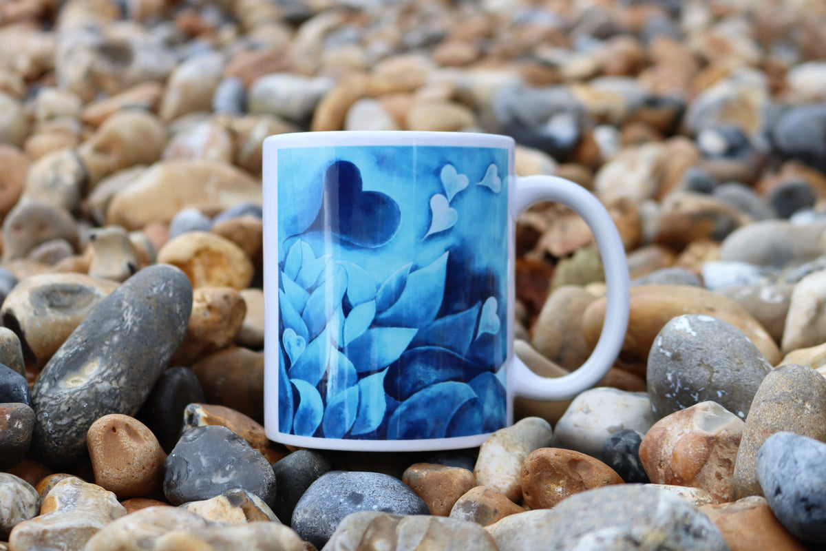 Blue Heart Glossy Mug